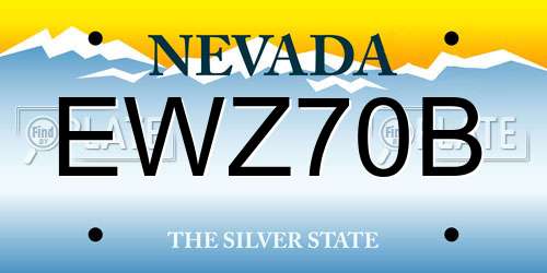 EWZ70B Nevada License Plate