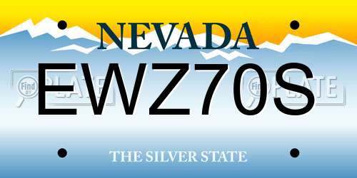 EWZ70S Nevada License Plate