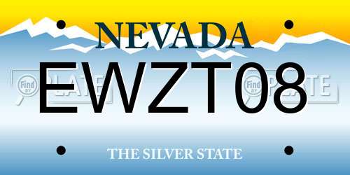 EWZT08 Nevada License Plate