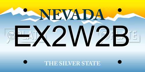 EX2W2B Nevada License Plate
