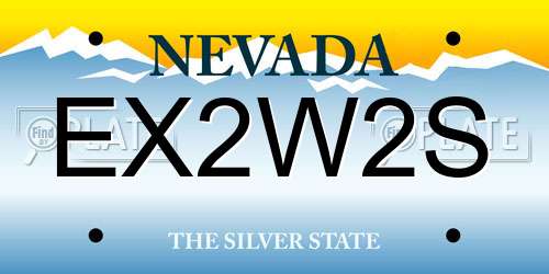 EX2W2S Nevada License Plate