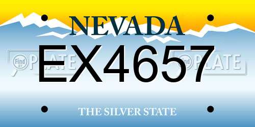 EX4657 Nevada License Plate