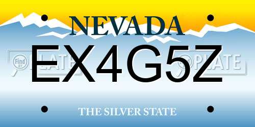 EX4G5Z Nevada License Plate