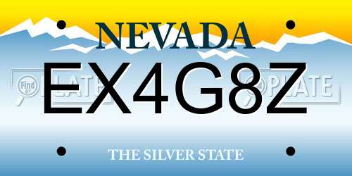 EX4G8Z Nevada License Plate