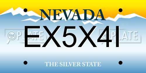 EX5X4I Nevada License Plate