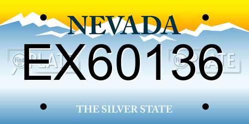 EX60136 Nevada License Plate