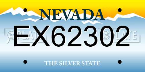 EX62302 Nevada License Plate