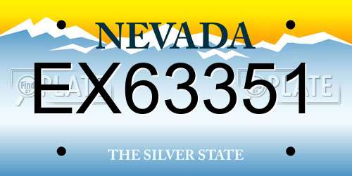EX63351 Nevada License Plate
