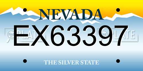EX63397 Nevada License Plate