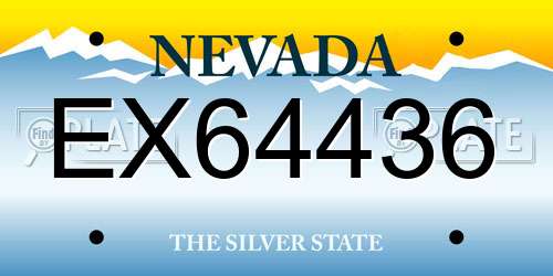EX64436 Nevada License Plate