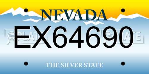 EX64690 Nevada License Plate