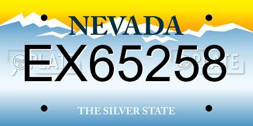 EX65258 Nevada License Plate