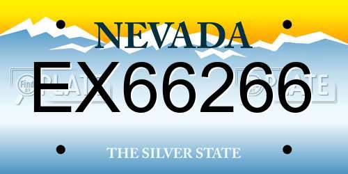 EX66266 Nevada License Plate