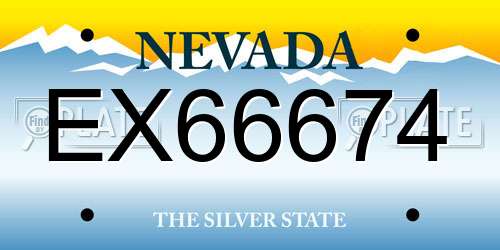 EX66674 Nevada License Plate