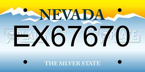 EX67670 Nevada License Plate
