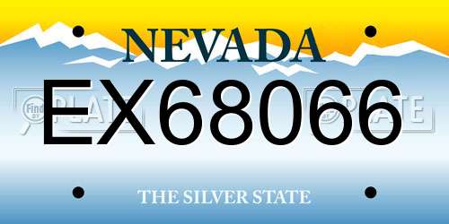 EX68066 Nevada License Plate