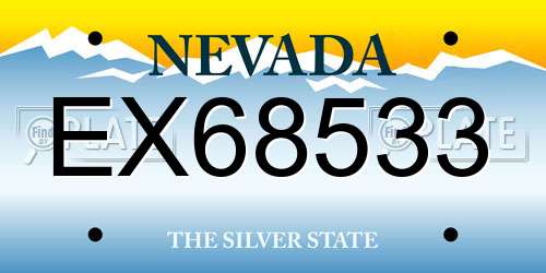 EX68533 Nevada License Plate