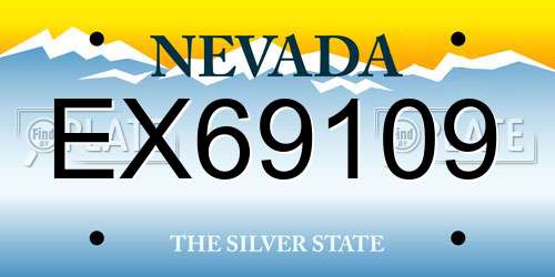 EX69109 Nevada License Plate