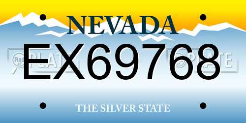 EX69768 Nevada License Plate