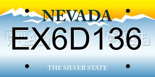 EX6D136 Nevada License Plate