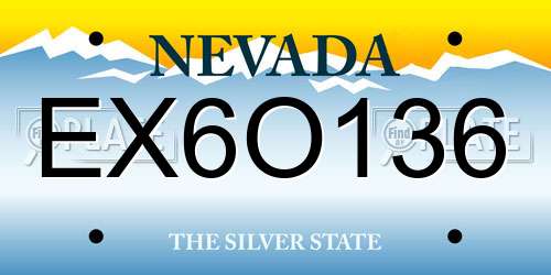 EX6O136 Nevada License Plate