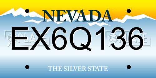EX6Q136 Nevada License Plate