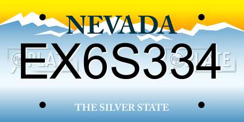 EX6S334 Nevada License Plate