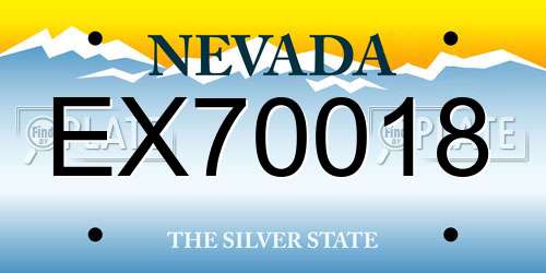 EX70018 Nevada License Plate