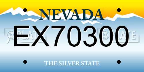 EX70300 Nevada License Plate