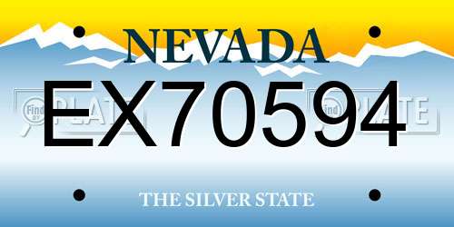 EX70594 Nevada License Plate