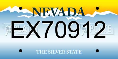 EX70912 Nevada License Plate