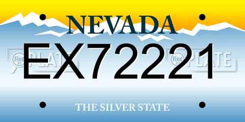 EX72221 Nevada License Plate
