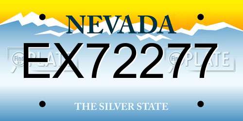 EX72277 Nevada License Plate