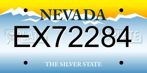 EX72284 Nevada License Plate
