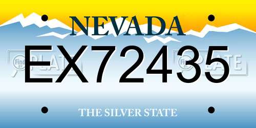 EX72435 Nevada License Plate