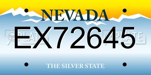 EX72645 Nevada License Plate