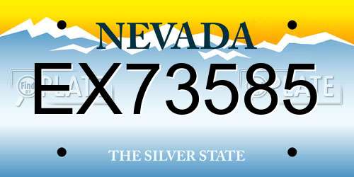 EX73585 Nevada License Plate