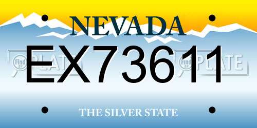 EX73611 Nevada License Plate