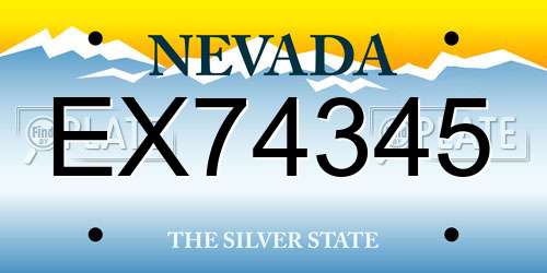 EX74345 Nevada License Plate