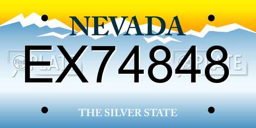 EX74848 Nevada License Plate
