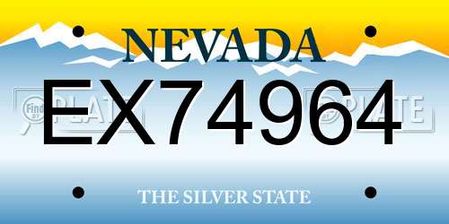 EX74964 Nevada License Plate