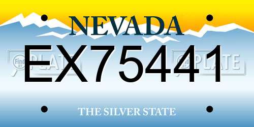 EX75441 Nevada License Plate
