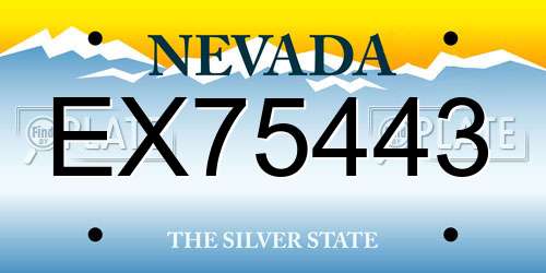 EX75443 Nevada License Plate