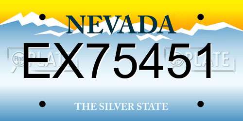 EX75451 Nevada License Plate