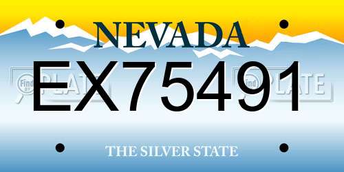 EX75491 Nevada License Plate