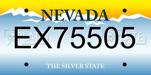 EX75505 Nevada License Plate