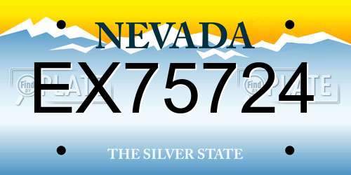 EX75724 Nevada License Plate