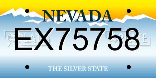 EX75758 Nevada License Plate