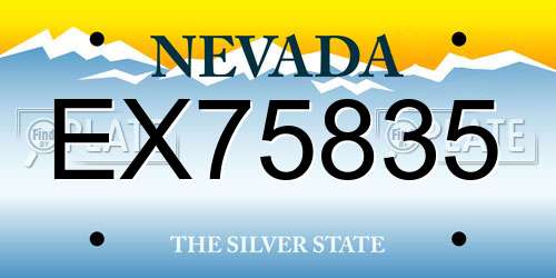 EX75835 Nevada License Plate