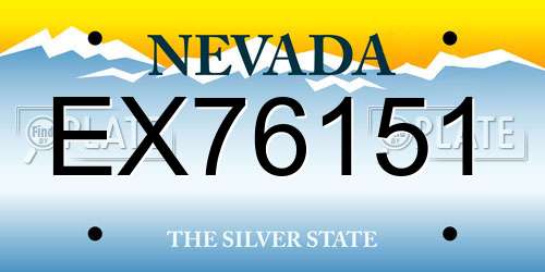 EX76151 Nevada License Plate